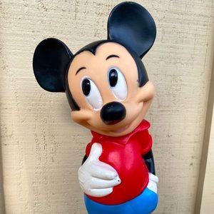Vintage 11 Inches Illco Disney Mickey Mouse Piggy Coin Bank Rubber Resin